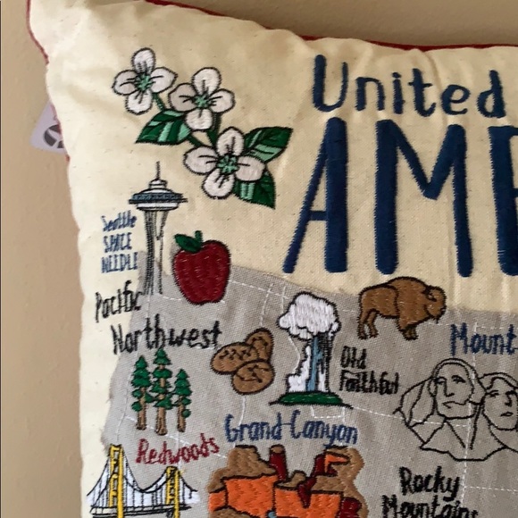 United States of America embroidered Pillow (NWT) - Picture 4 of 16